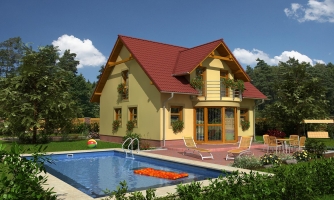 Interesting family house with an apse and front entrance.